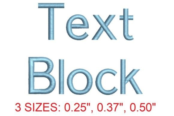 Text Block Embroidery Font